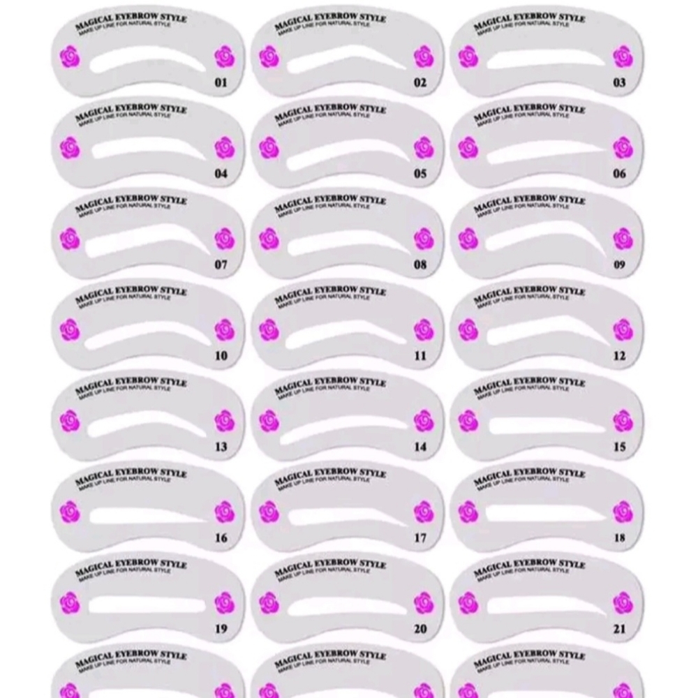 24 pcs magical eyebrow stencil set reusable